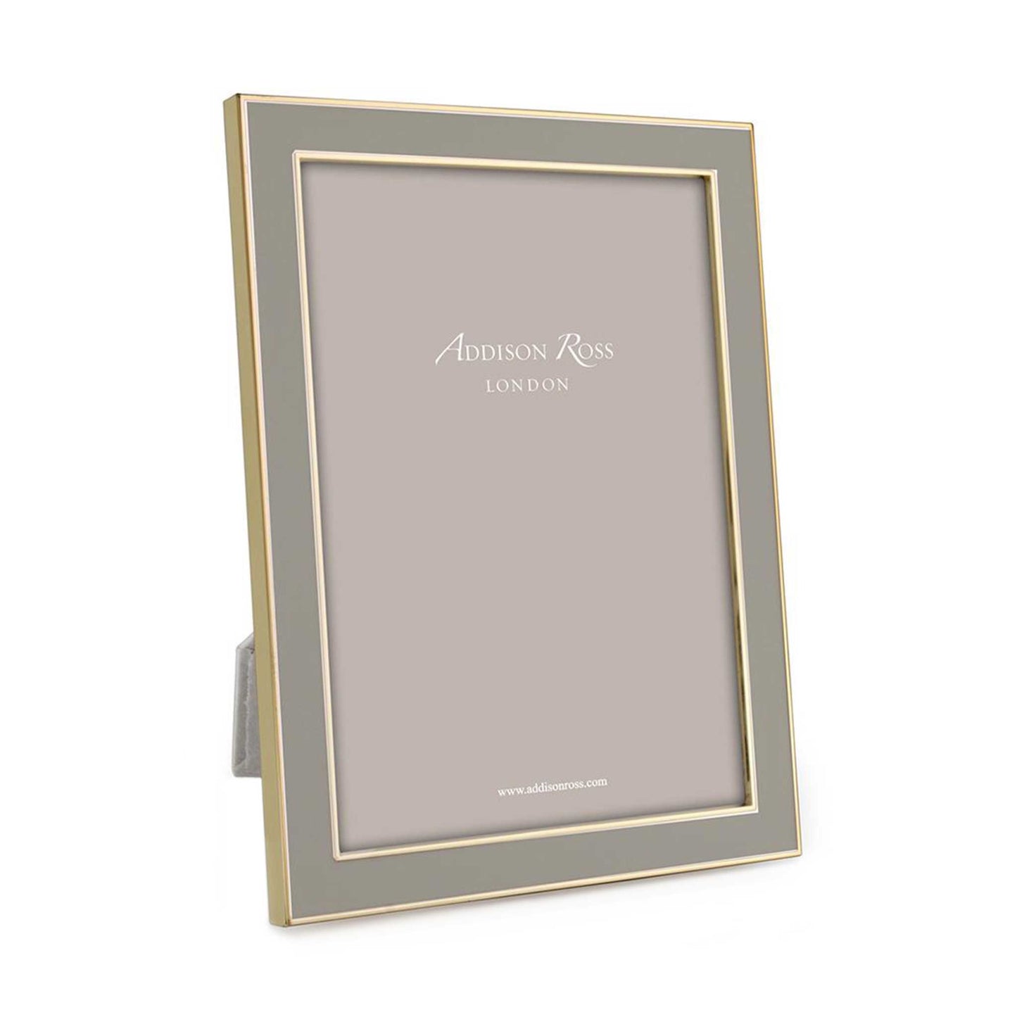 Enamelled taupe and gold photo frame