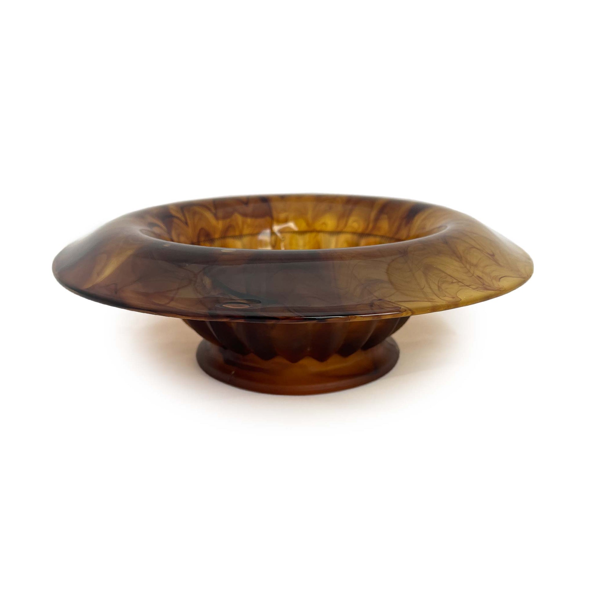 Davidson art deco amber cloud pedestal bowl