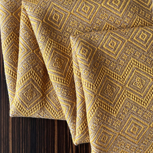 Saffron Yellow & Camel Peruvian Alpaca Throw