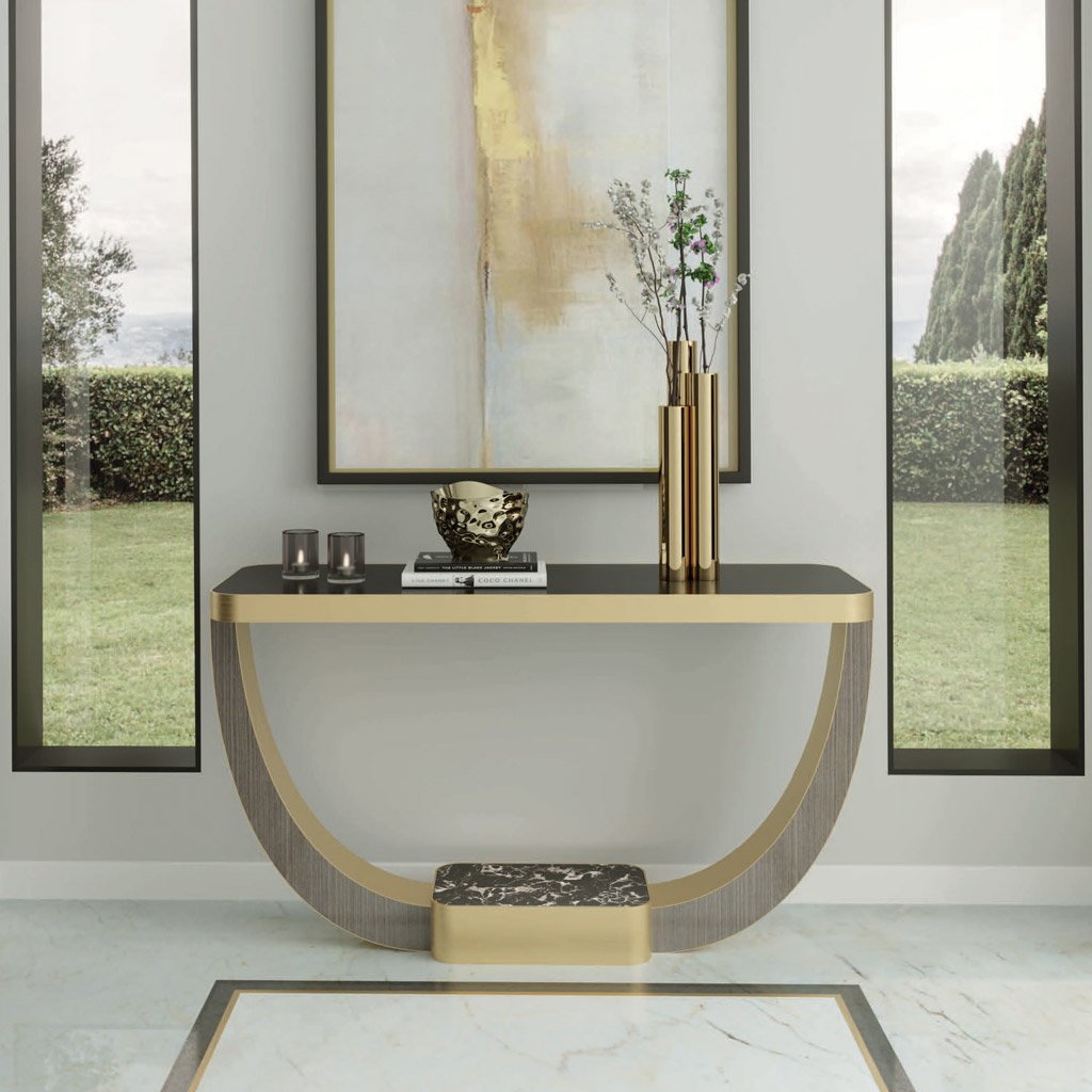 lifestyle image of the console table in a luxury home