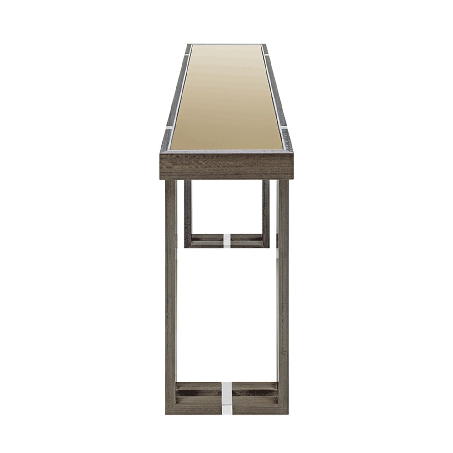 Sophisticated bronze mirrored console table side