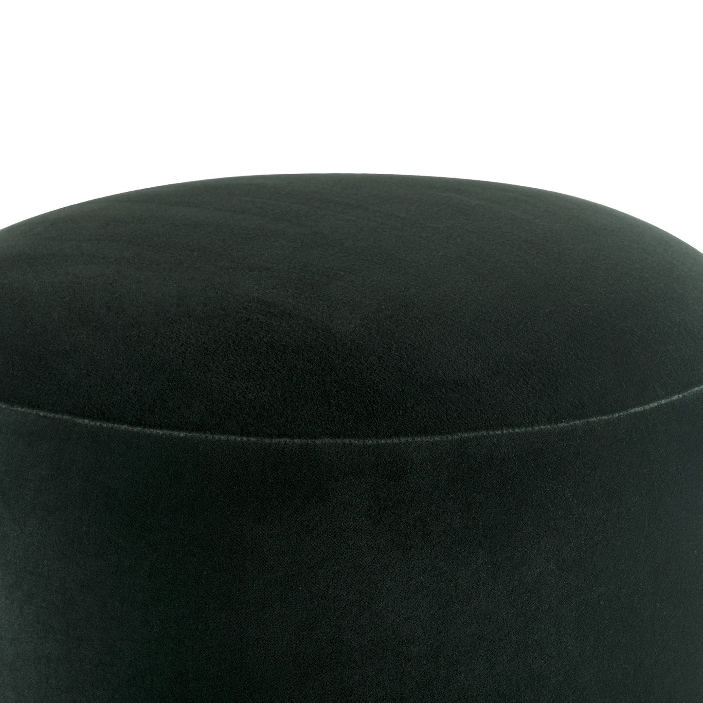 Contemporary upholstered footstool with black glossy base top