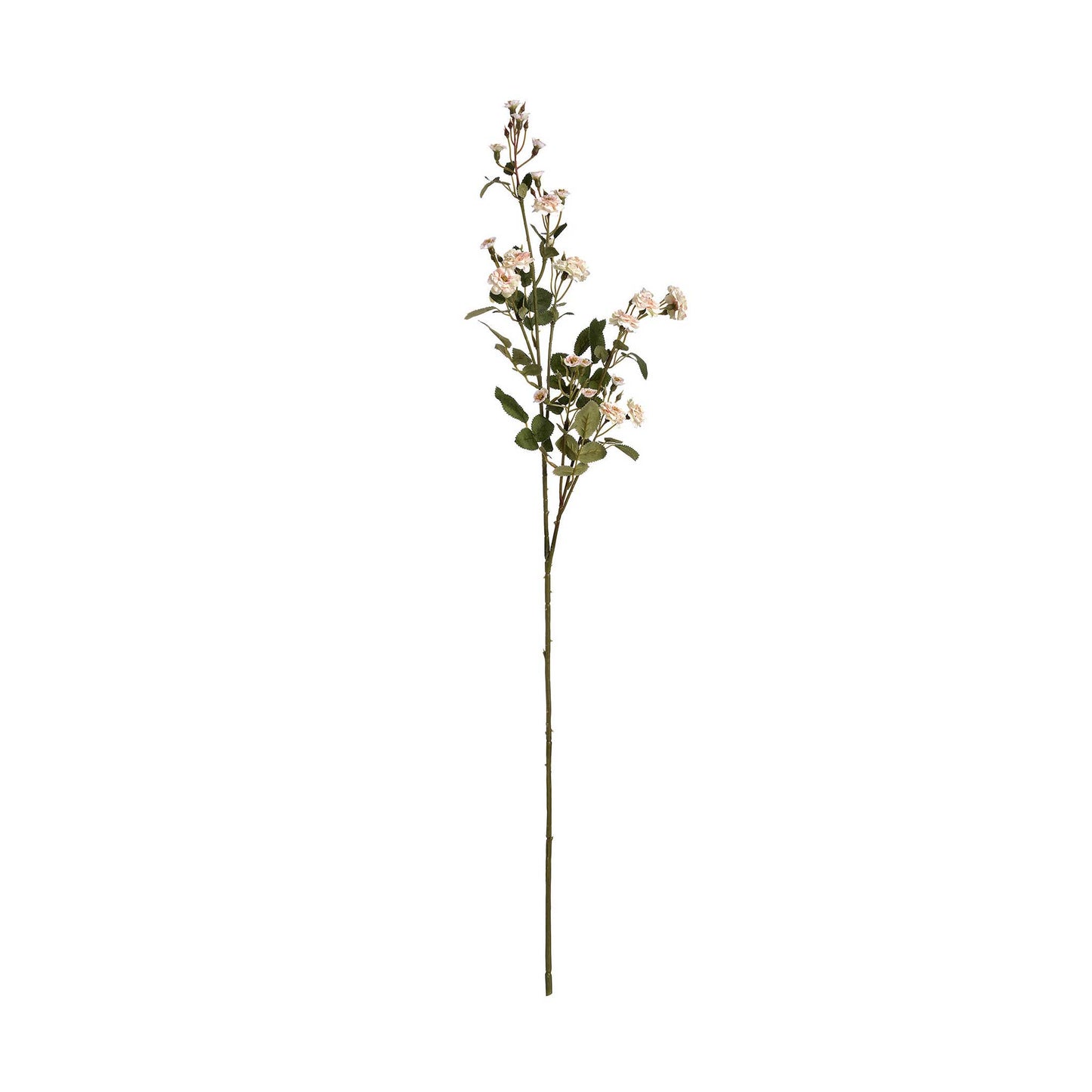 A faux single stem of miniature cream wild meadow roses. 