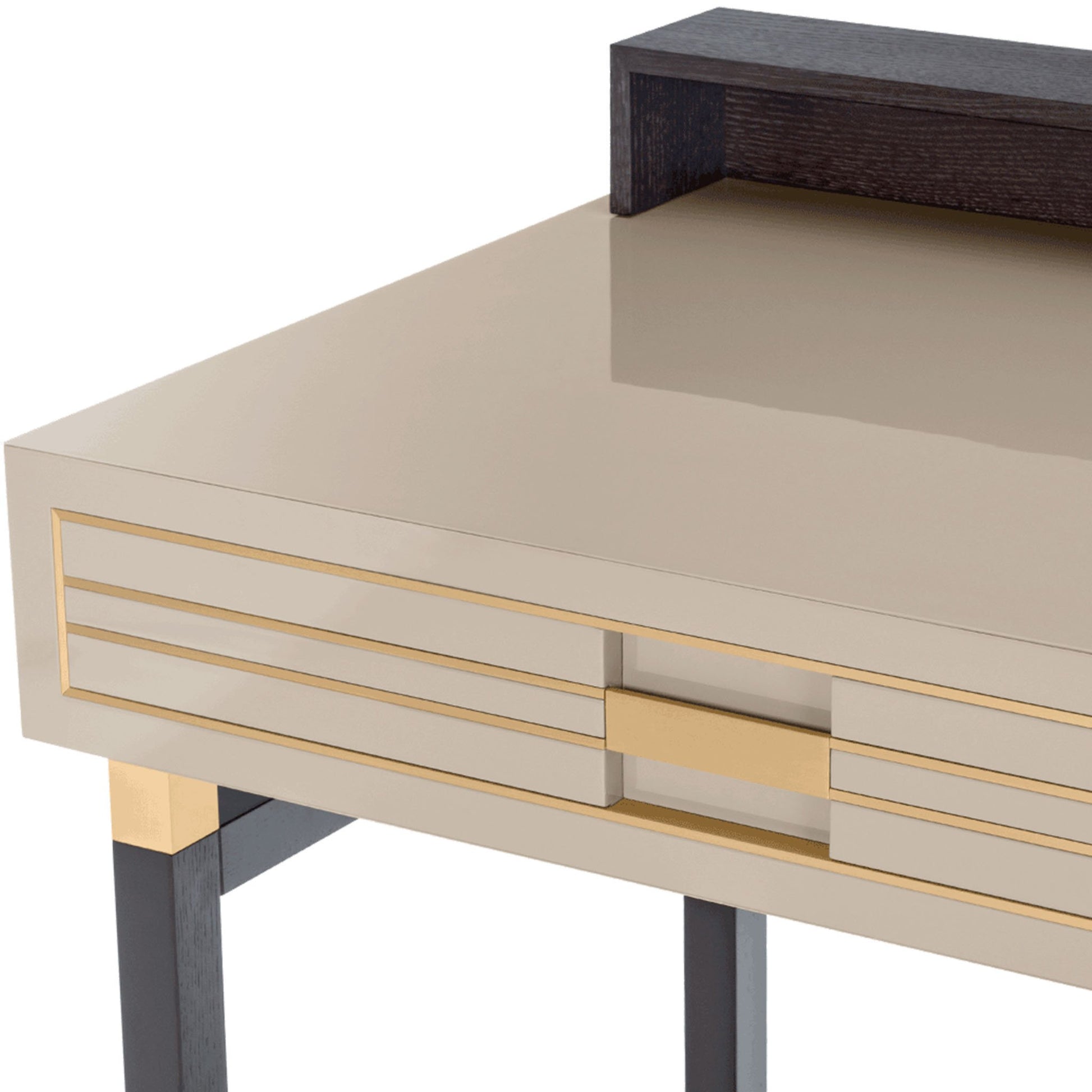 Solid wood designer desk with box suede internal drawers