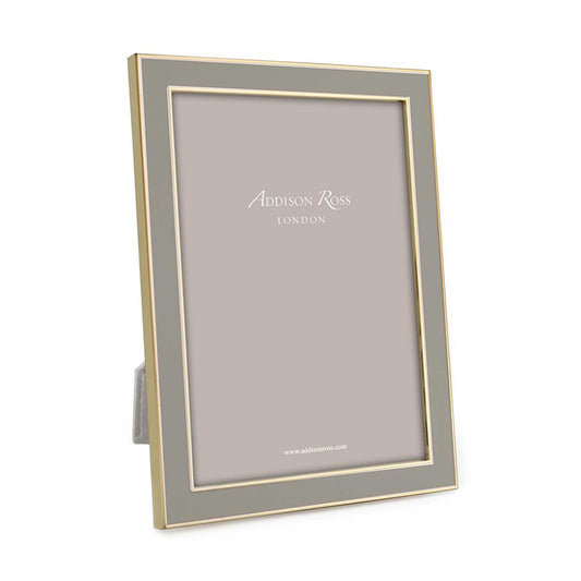 Enamelled taupe and gold photo frame 