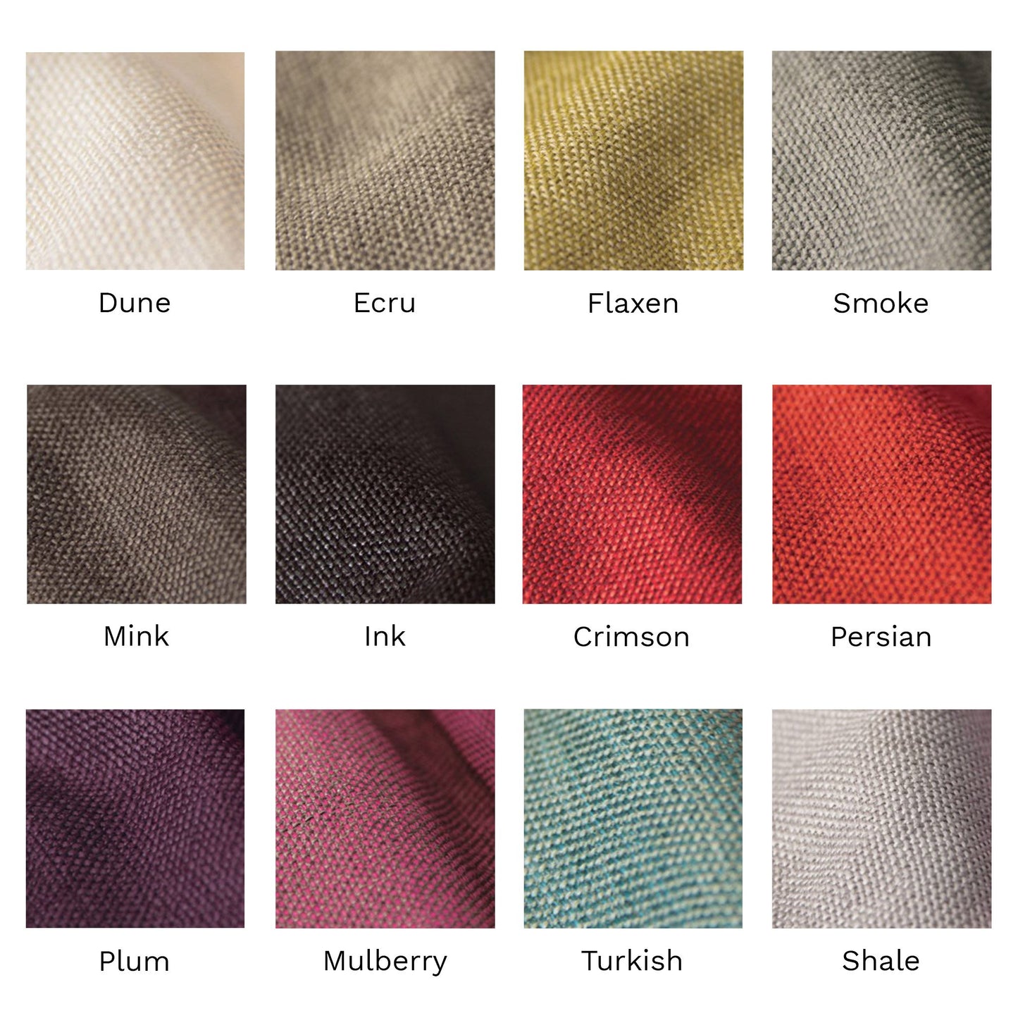 Brabbu twill fabric colour swatches