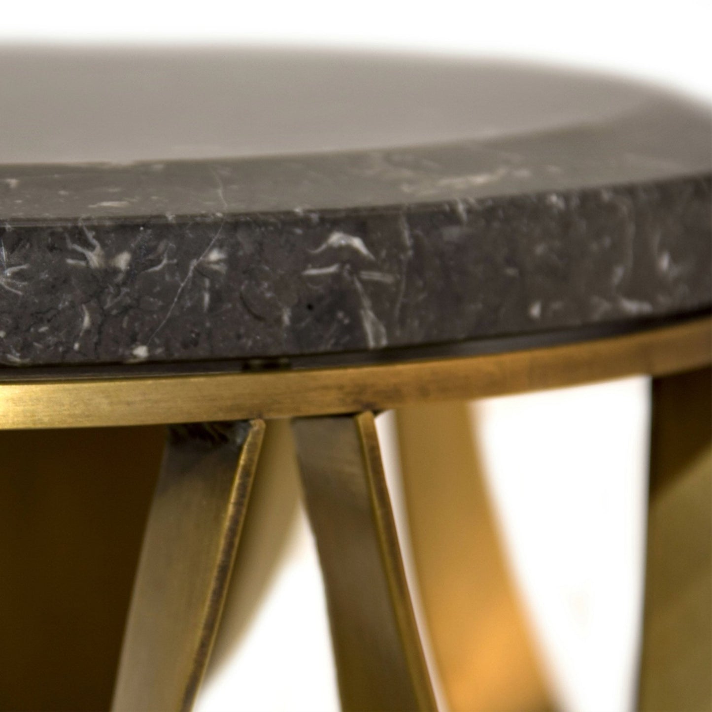 Gold round marble side table top detail