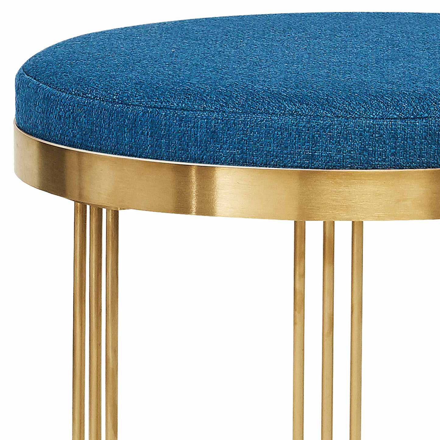 Gold small side table with blue top