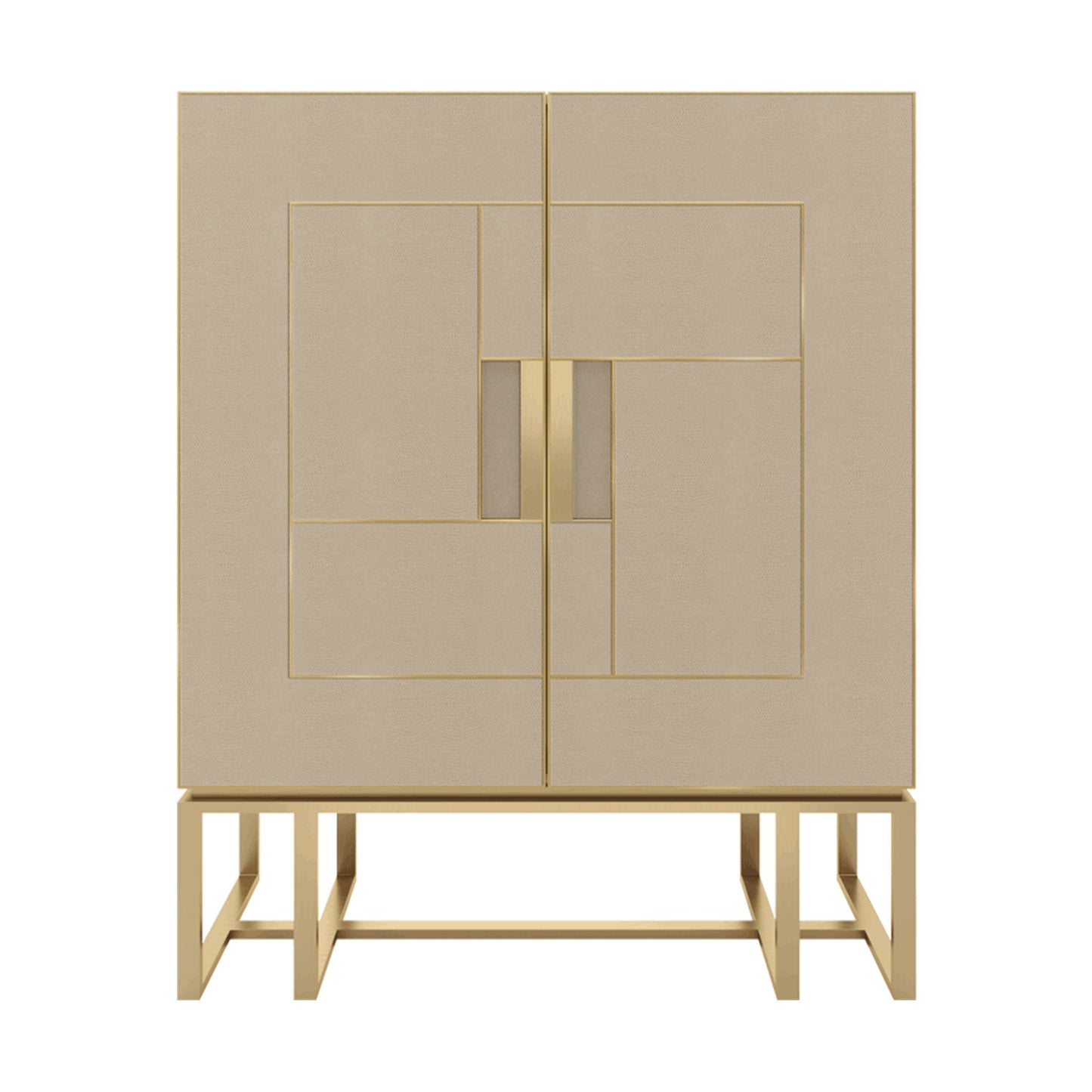 Luxury Leather and brass cabinet