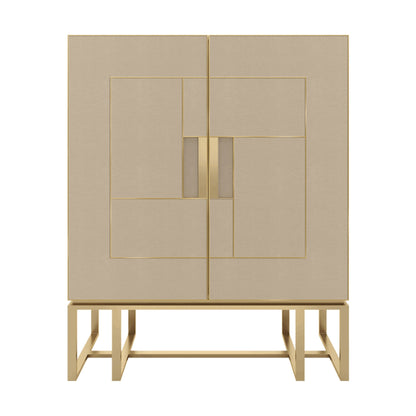 Luxury Leather and brass cabinet