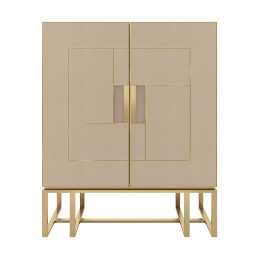 Luxury Leather and brass cabinet