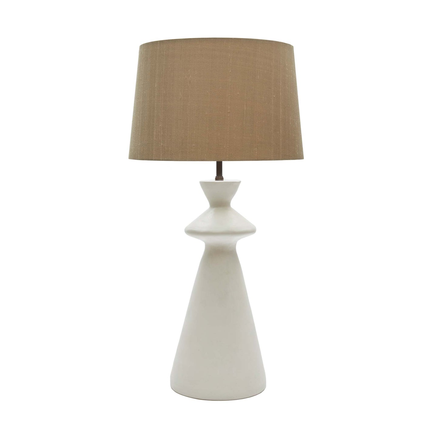 White jesmonite plaster abstract style lamp base 