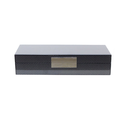 Carbon Fibre Lacquer Box with a silver plated clasp