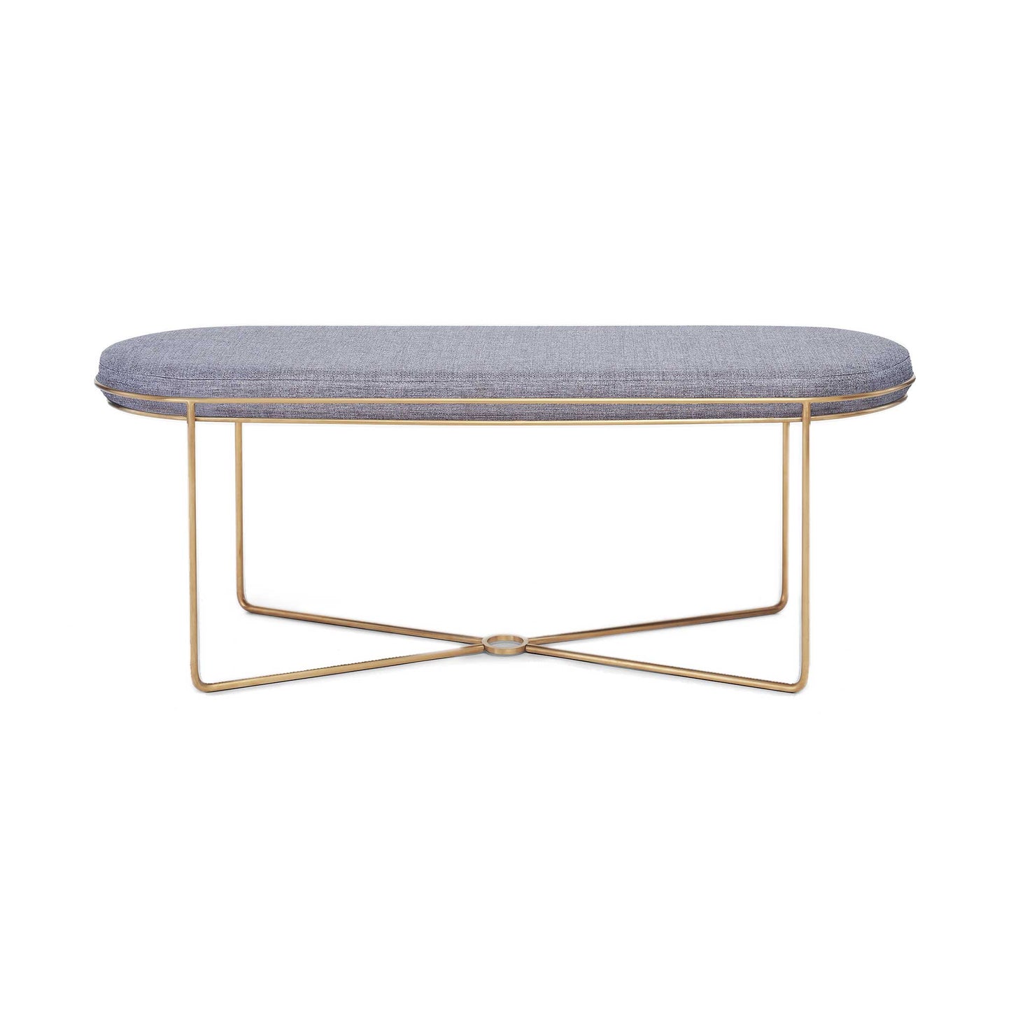 Luxury metal frame upholstered bench