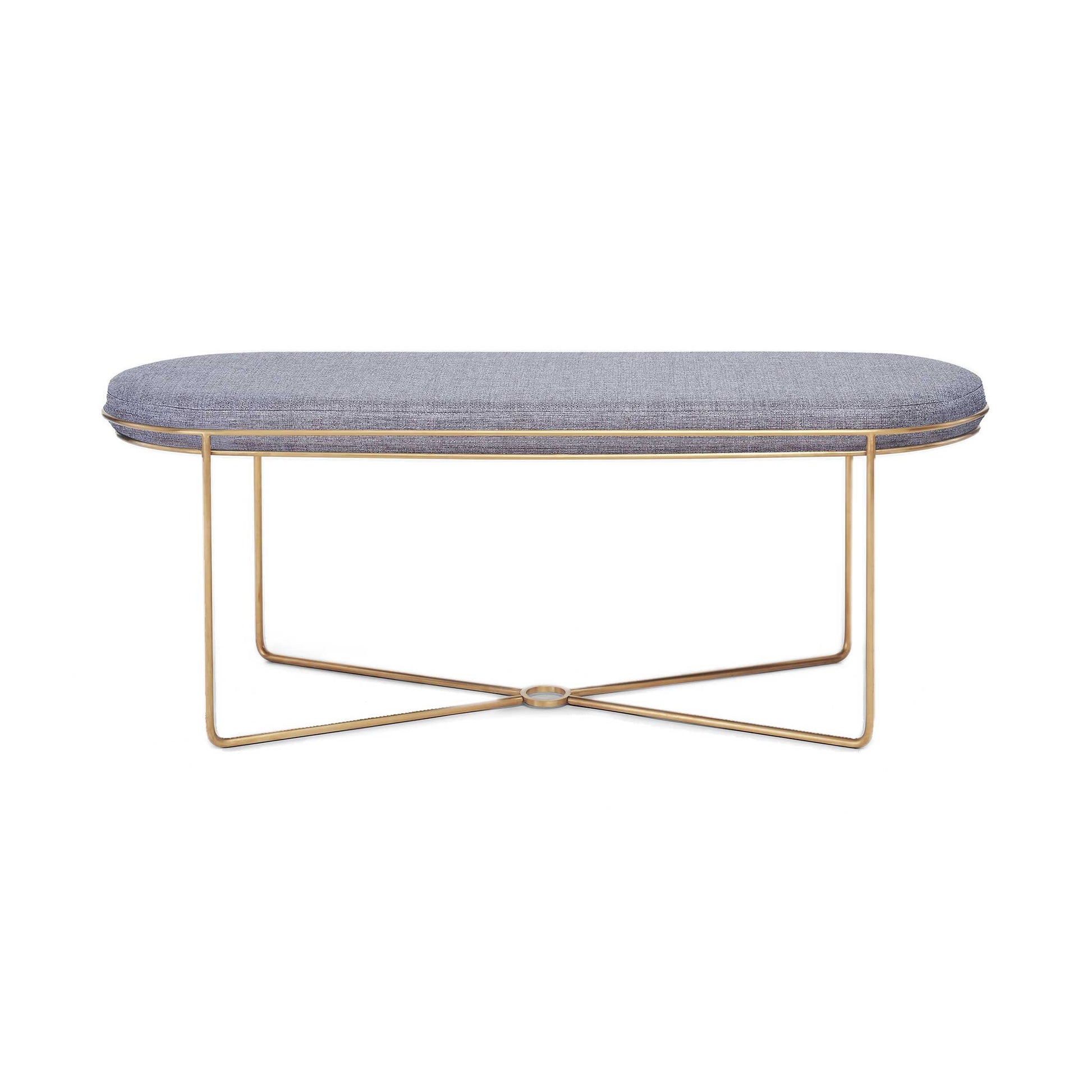 Luxury metal frame upholstered bench