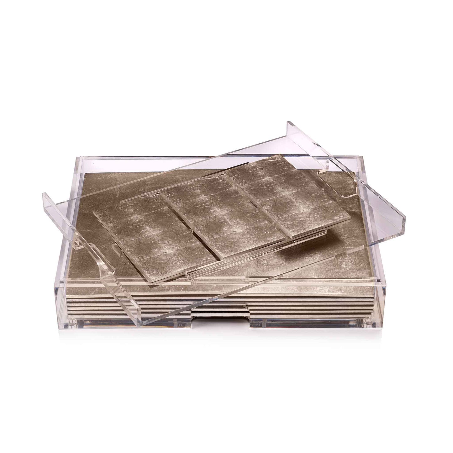 Placemat & Double Coaster Clear Box Set in Matte Champagne x 6