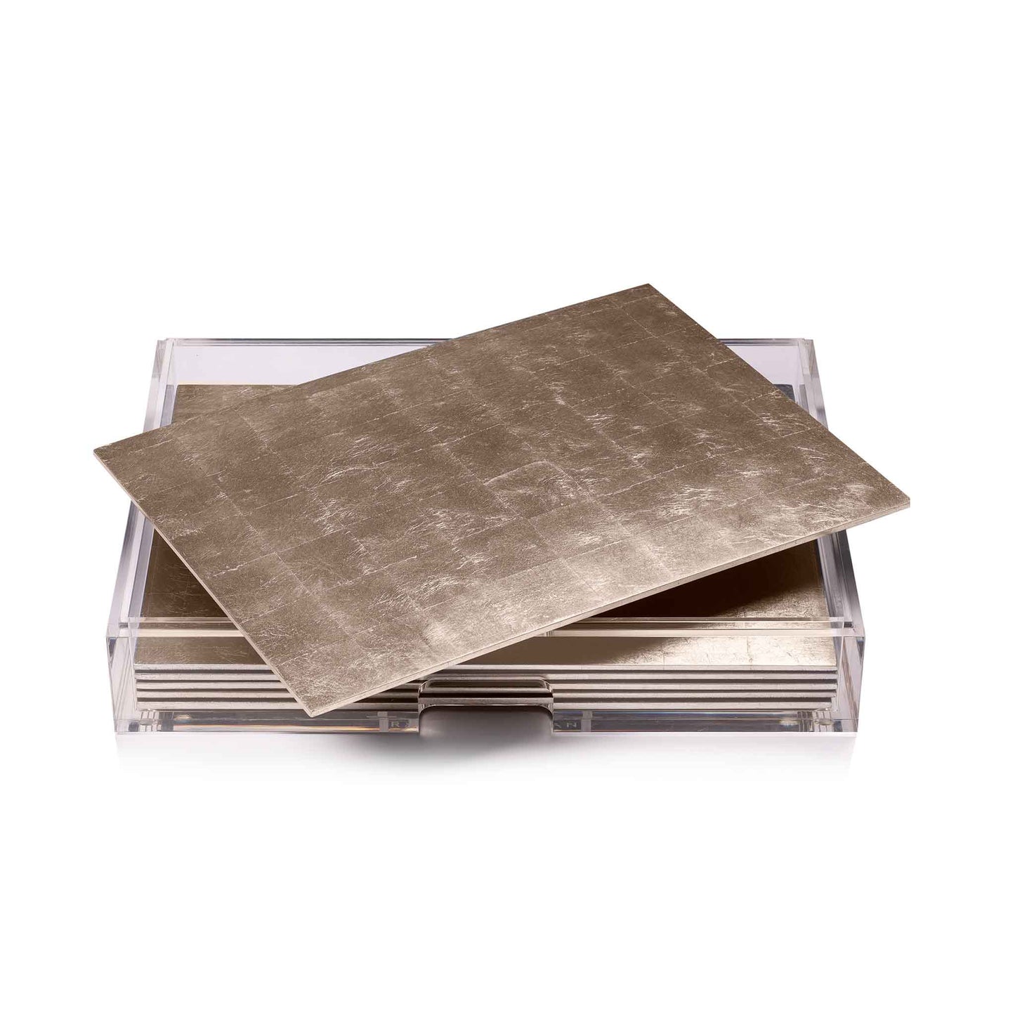 Placemat & Double Coaster Clear Box Set in Matte Champagne x 6