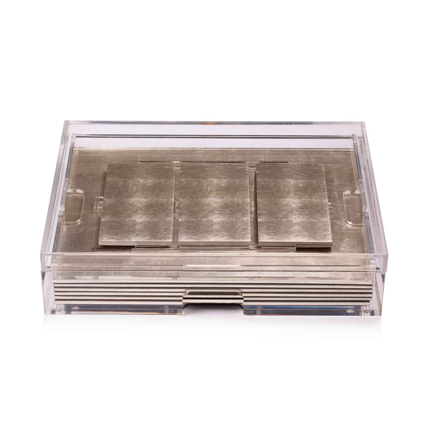 Placemat & Double Coaster Clear Box Set in Matte Champagne x 6