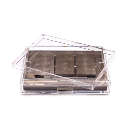 Placemat & Double Coaster Clear Box Set in Matte Taupe x 6