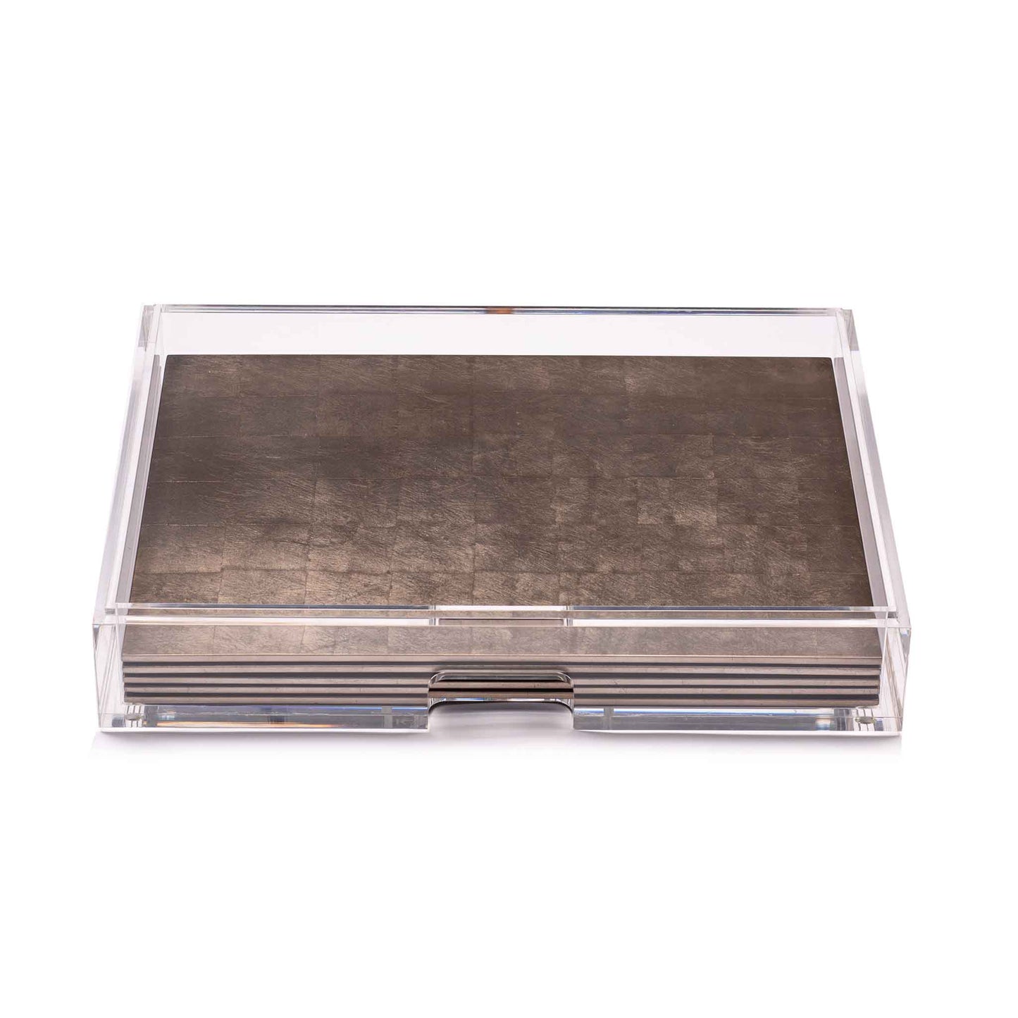 Placemat & Double Coaster Clear Box Set in Matte Taupe x 6