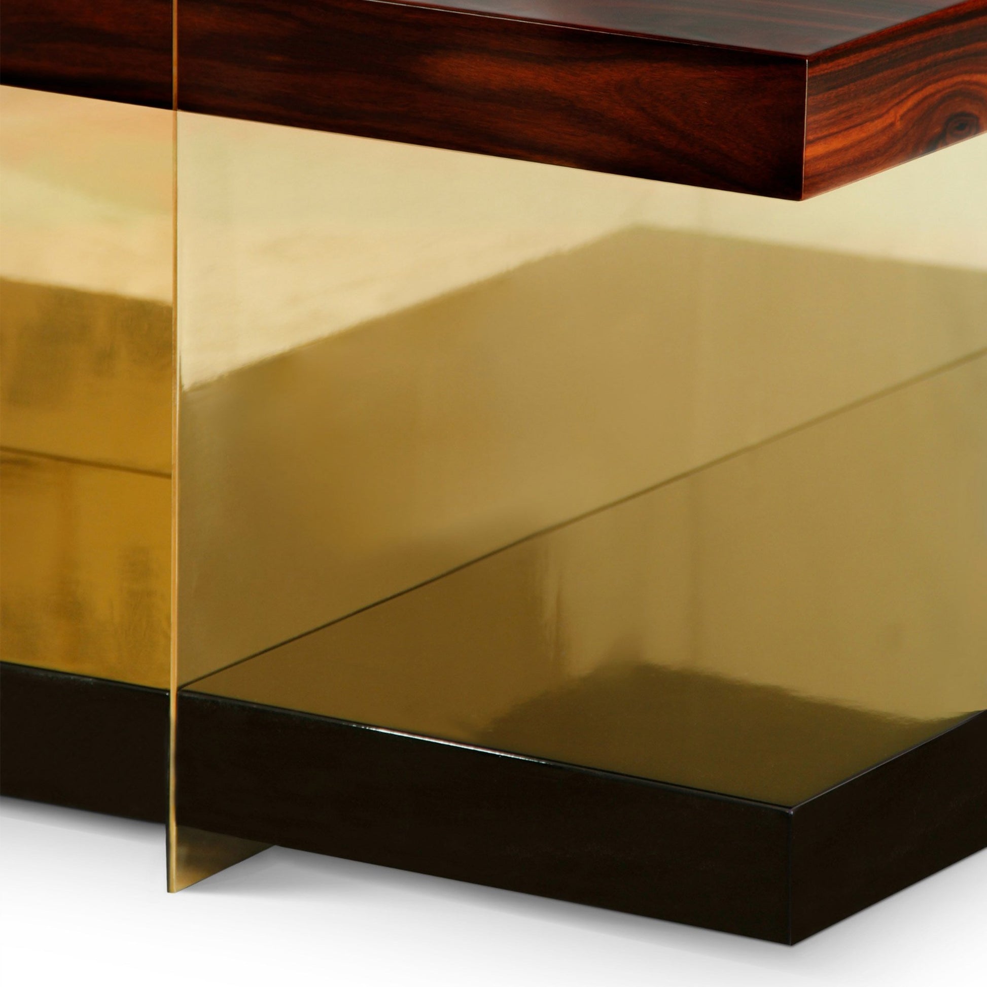 Detail of Luxurious Rectangular mixed media coffee table