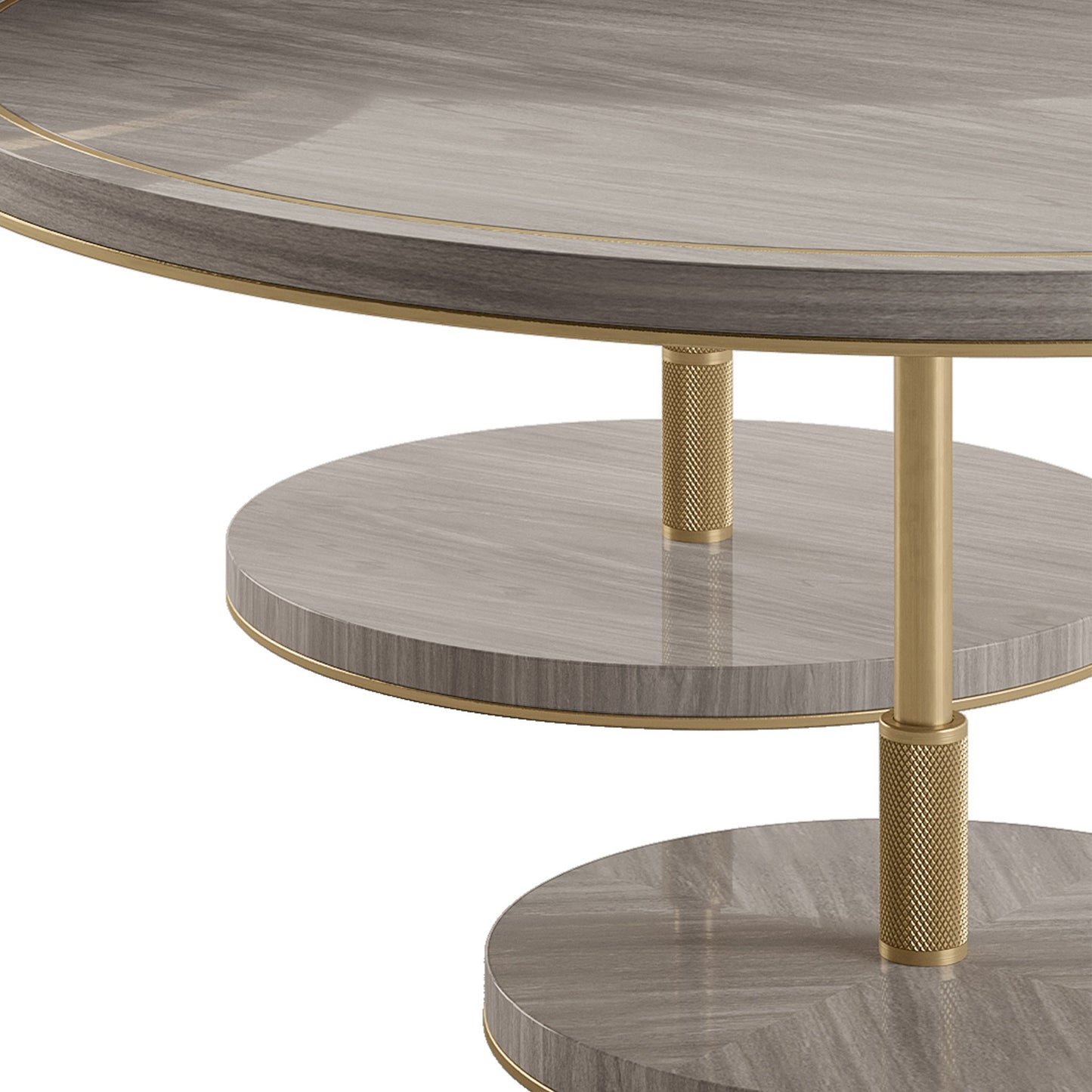 Luxury round stone coffee table leg detail