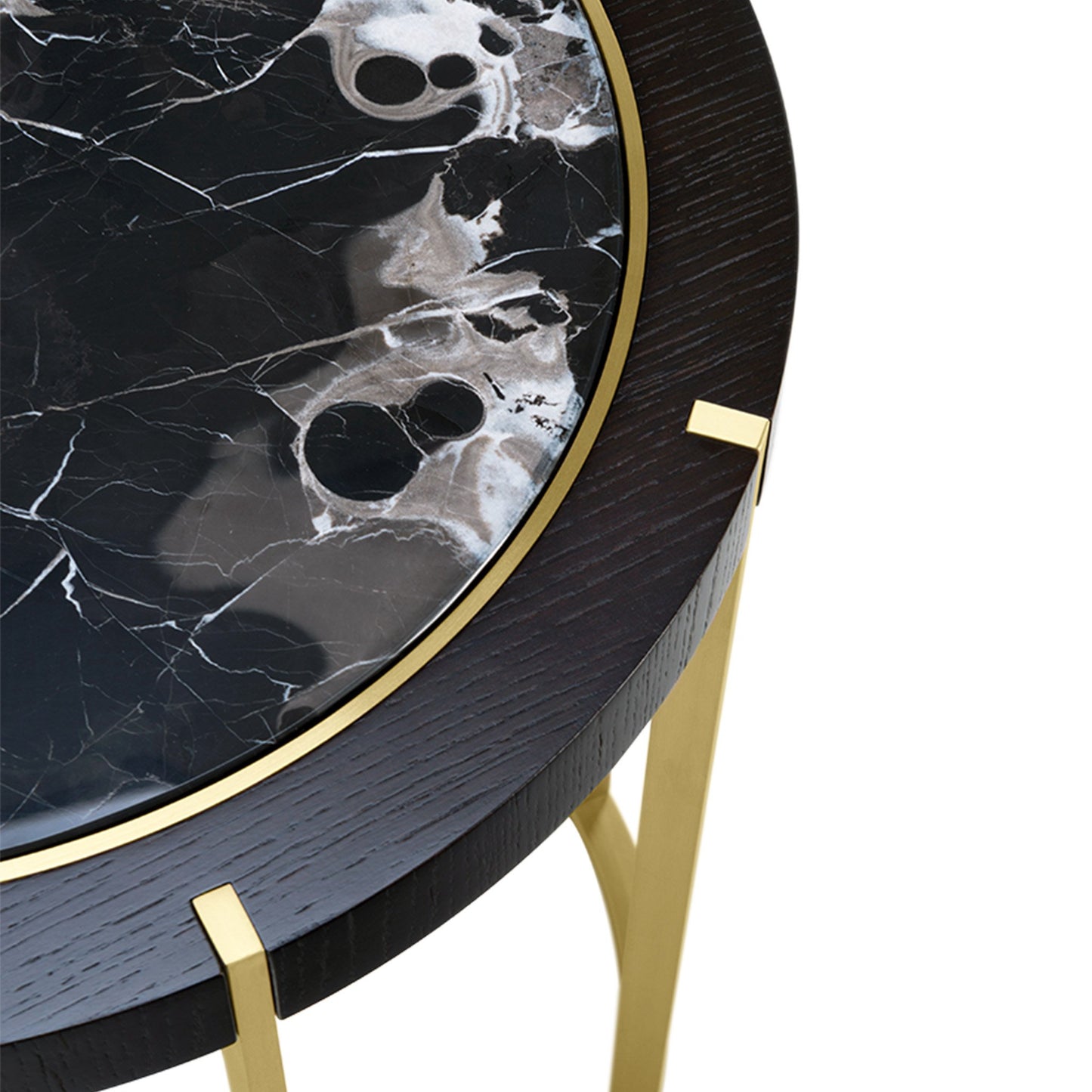 Side table with black marble top detail