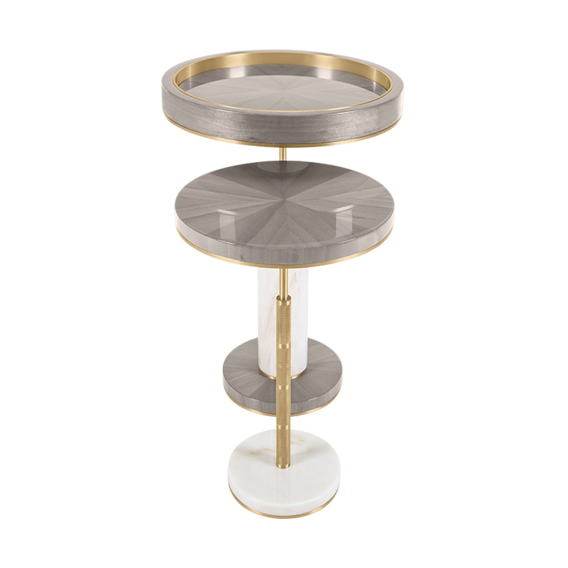 Set of two Stone modern side table view