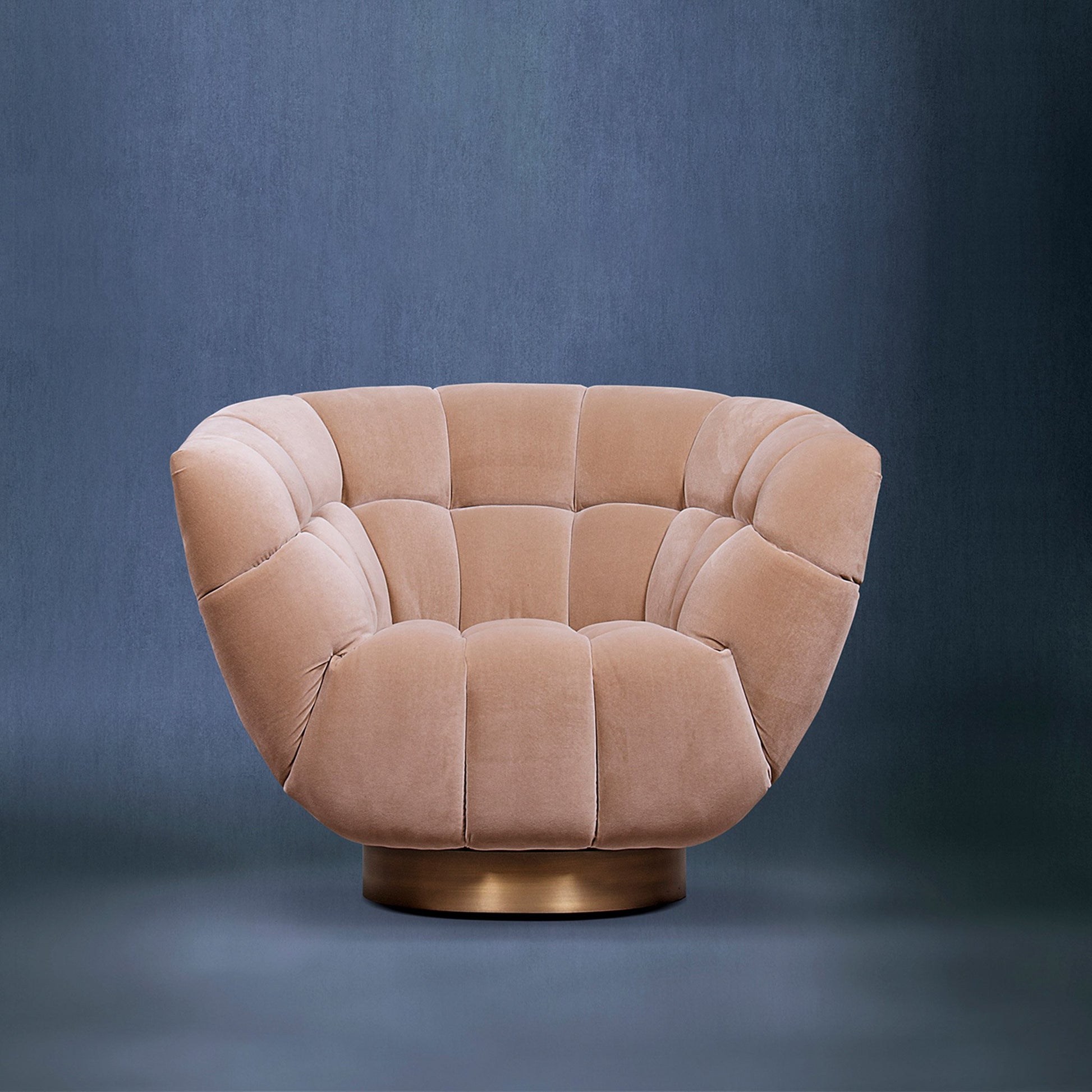 Front of round Swivel upholstered chair