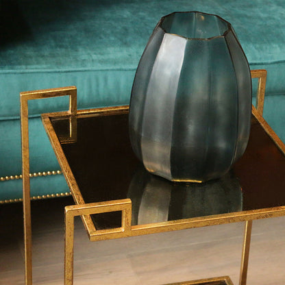 Two-tier iron square table with mirror in luxurious house