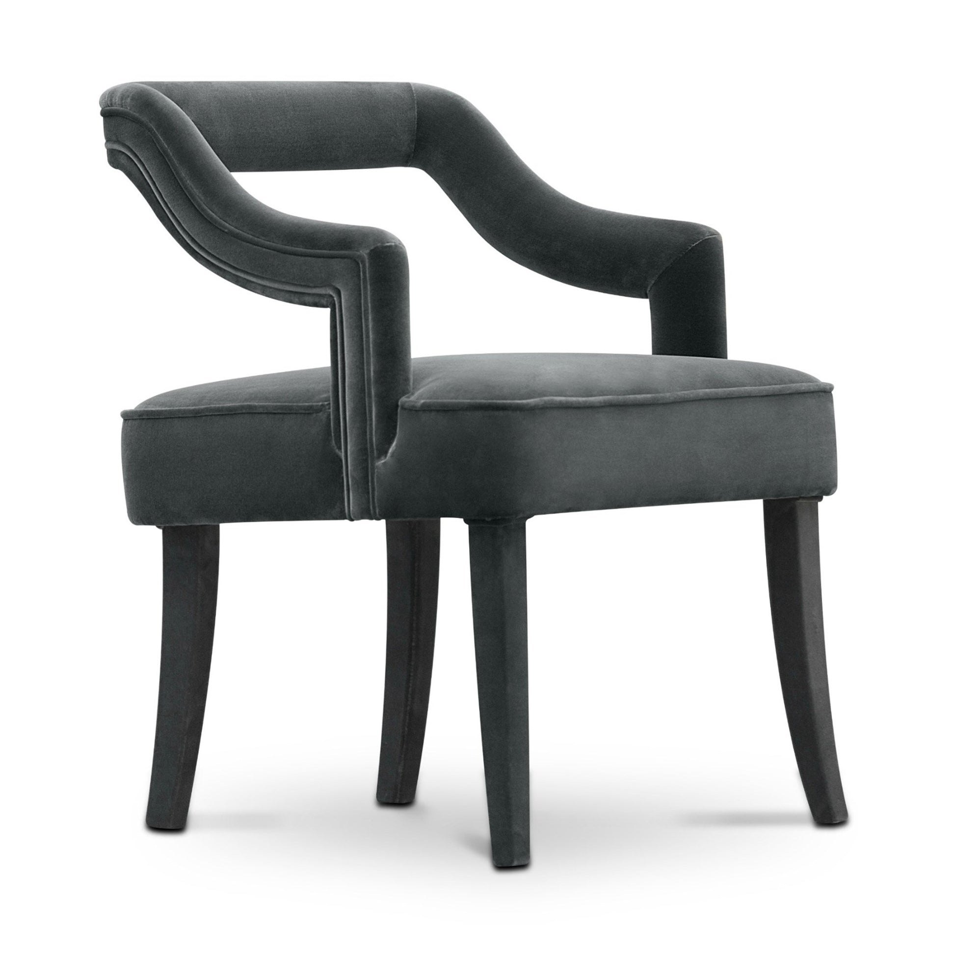 Upholstered dining chair uk side view