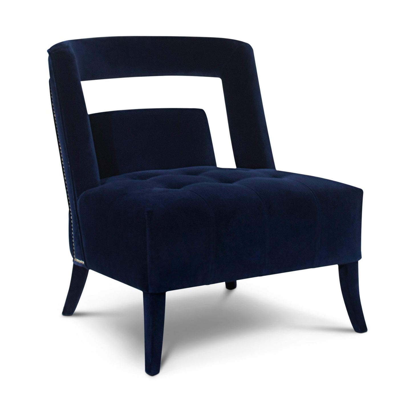 Side of Navy blue Upholstered living room chair