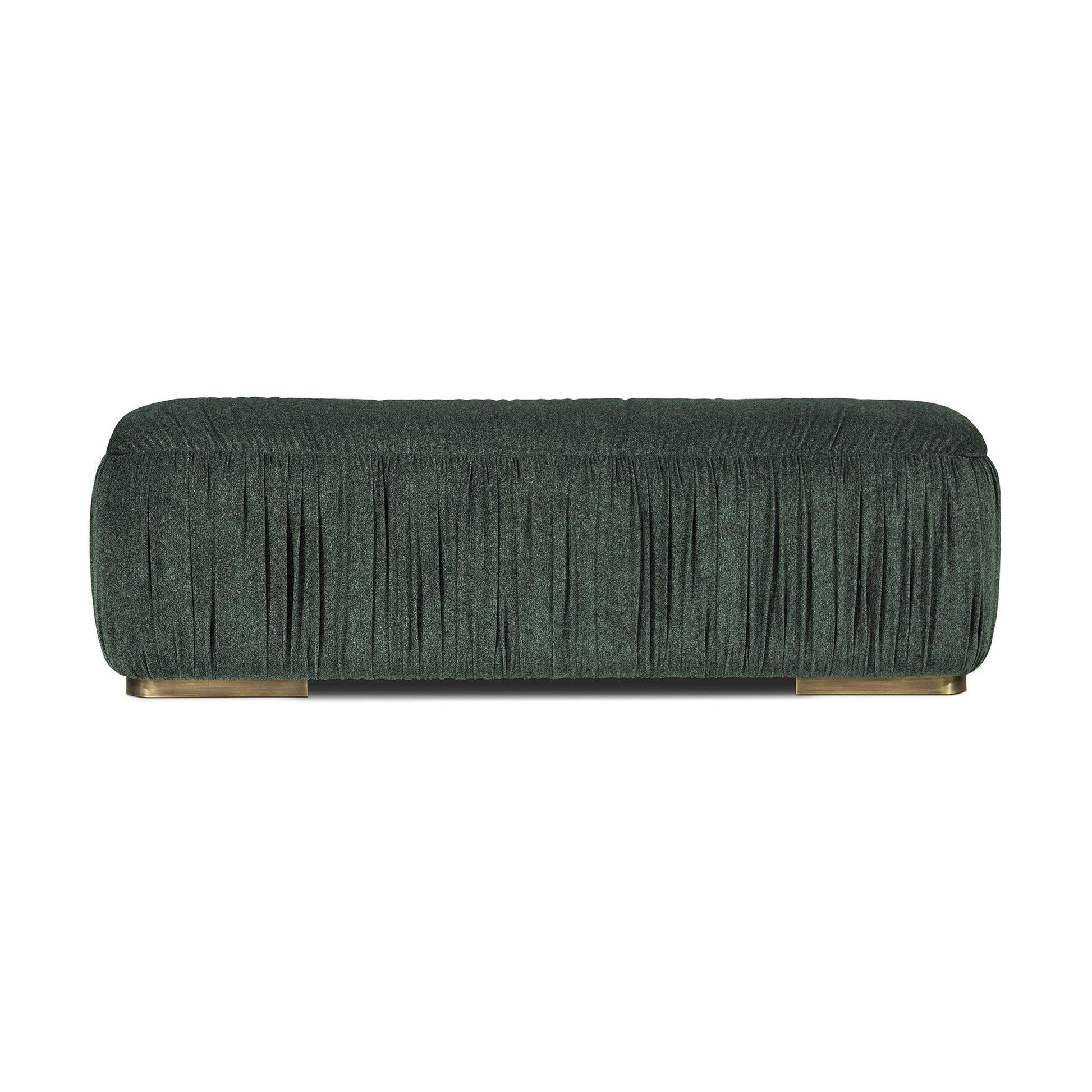 Upholstered ruched velvet bench