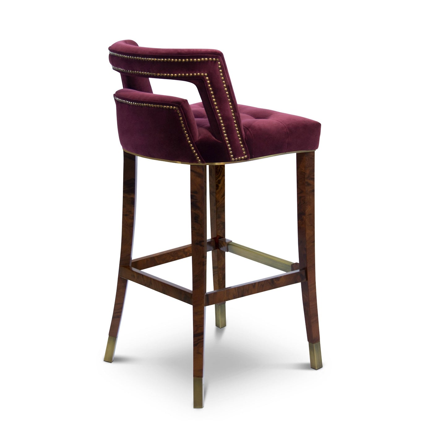 Back of Velvet upholstered bar stools