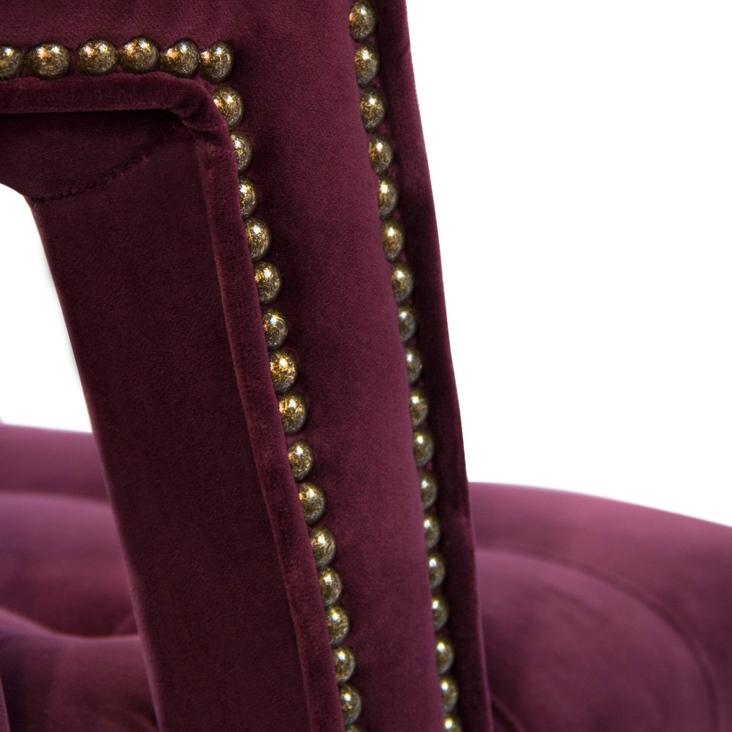 Detail of Velvet upholstered bar stools