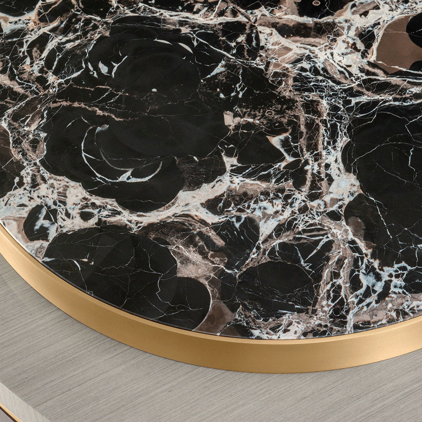 close up image showing the detailing of the black marble stone inlay raised surface