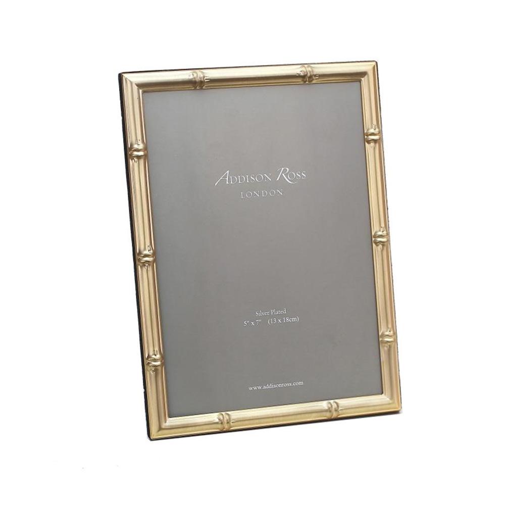 Bamboo style matte plain gold photo frame